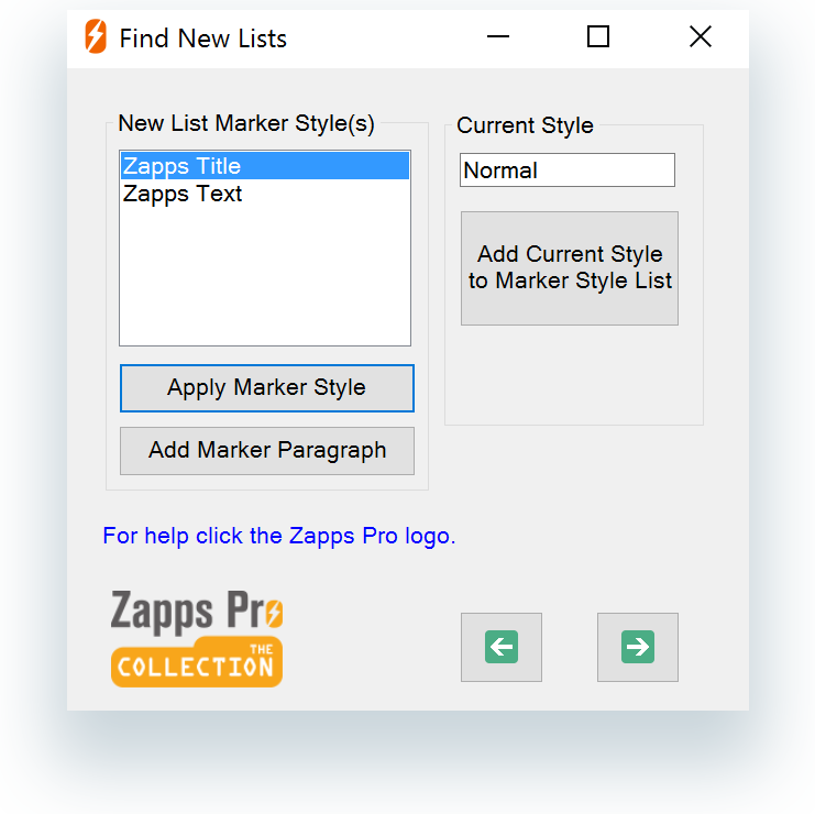 Find New Lists dialog box