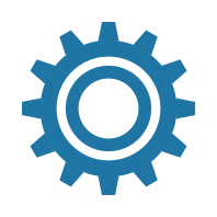 User Training Blue Gear Icon
