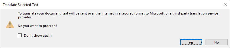 First Message about Translation Option