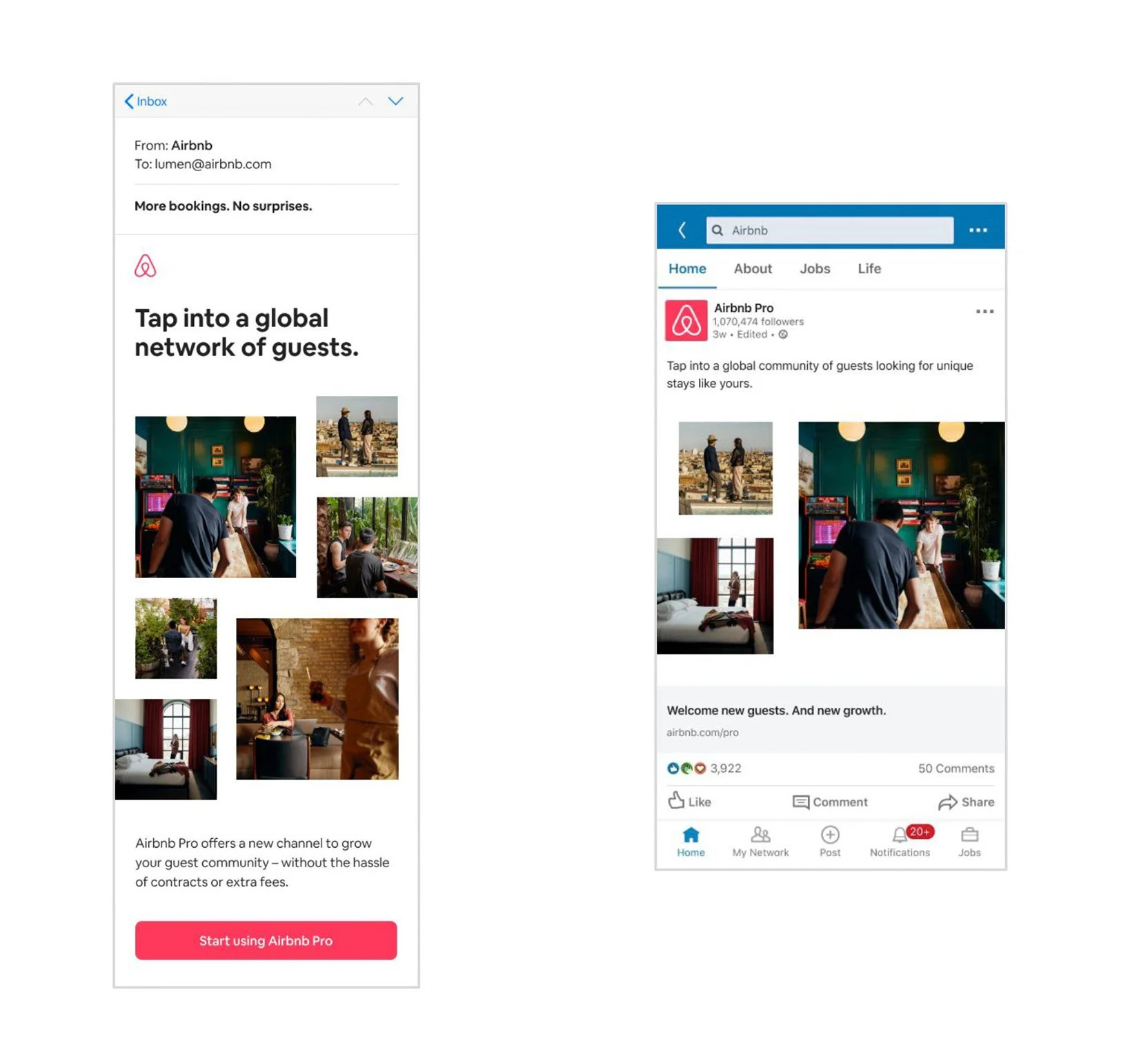 Airbnb Pro – Retention Emails and Social Posts