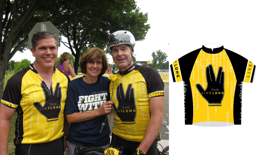 Team LiveLong jersey design for the LiveStrong Challenge Philly (2010, 2011, 2013)
