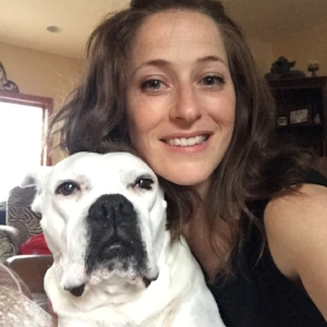 Meagan Till, GM of Dutch's at Silver Tree, with her rescue, China.