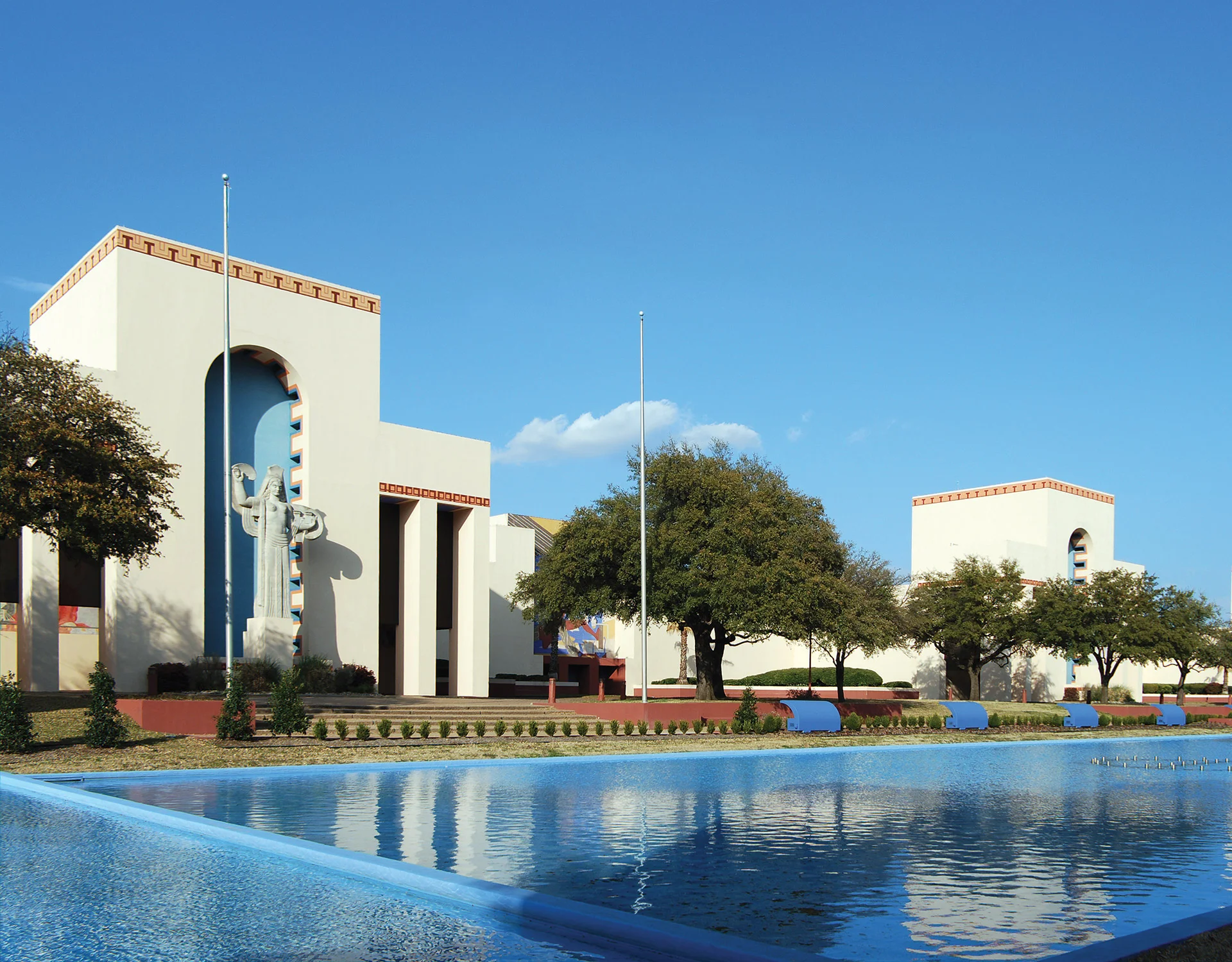 Fair Park Deco is a fascinating tour of the 1936 Texas Centennial Exposition. Like every American exposition in the 1930s, it began in economic depression. Although its economy had been buoyed by major oil discoveries in the early '30s, Texas agriculture was hard hit by the Great Depression. By the middle of the decade, state officials had set their sights on a great centennial celebration to help stimulate the economy and attract tourist dollars. “If during the next six months the people of the state could become filled with the idea of holding a big celebration on the one hundredth anniversary of the establishment of Texas independence,” the state’s centennial commission speculated in July, 1934, “it would have the effect of creating a general forward-looking spirit through the state. It would be more stimulating than anything we can think of, and this effect would be immediate.” This book focuses specifically on the Art Deco art and architecture of Fair Park—the public spaces, buildings, sculptures and murals that were designed for the 1936 exposition. Most of the chapters in the book represent different areas of Fair Park, with buildings and artwork effectively arranged in the same order that a visitor to the Texas Centennial Exposition might have seen them. The art and architecture are featured in original photography by Jim Parsons and David Bush as well as in historic photographs. Fair Park is one of the finest collections of Deco architecture in the country, but it is so much more: the embodiment of Texan swagger, it is a testament to the Texanic task of creating a dazzling spectacle in the darkest days of the Depression.