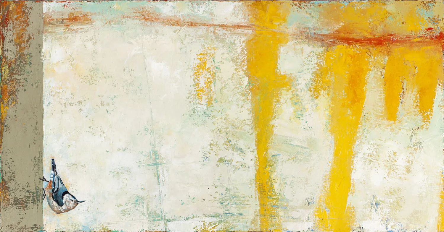 The Nuthatch Saw it All 2012 oil on canvas 22 x 42 inches Private collection