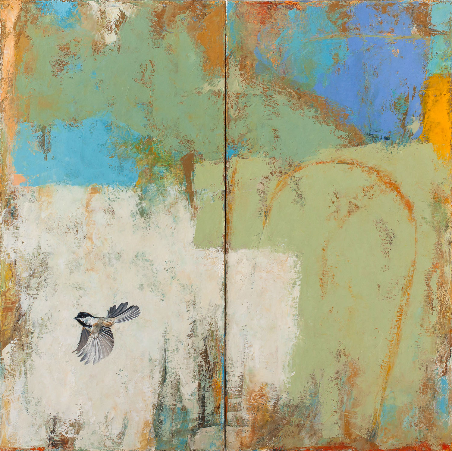   Open Field  2013 oil on canvas 40 x 40 inches (diptych)  Private collection 