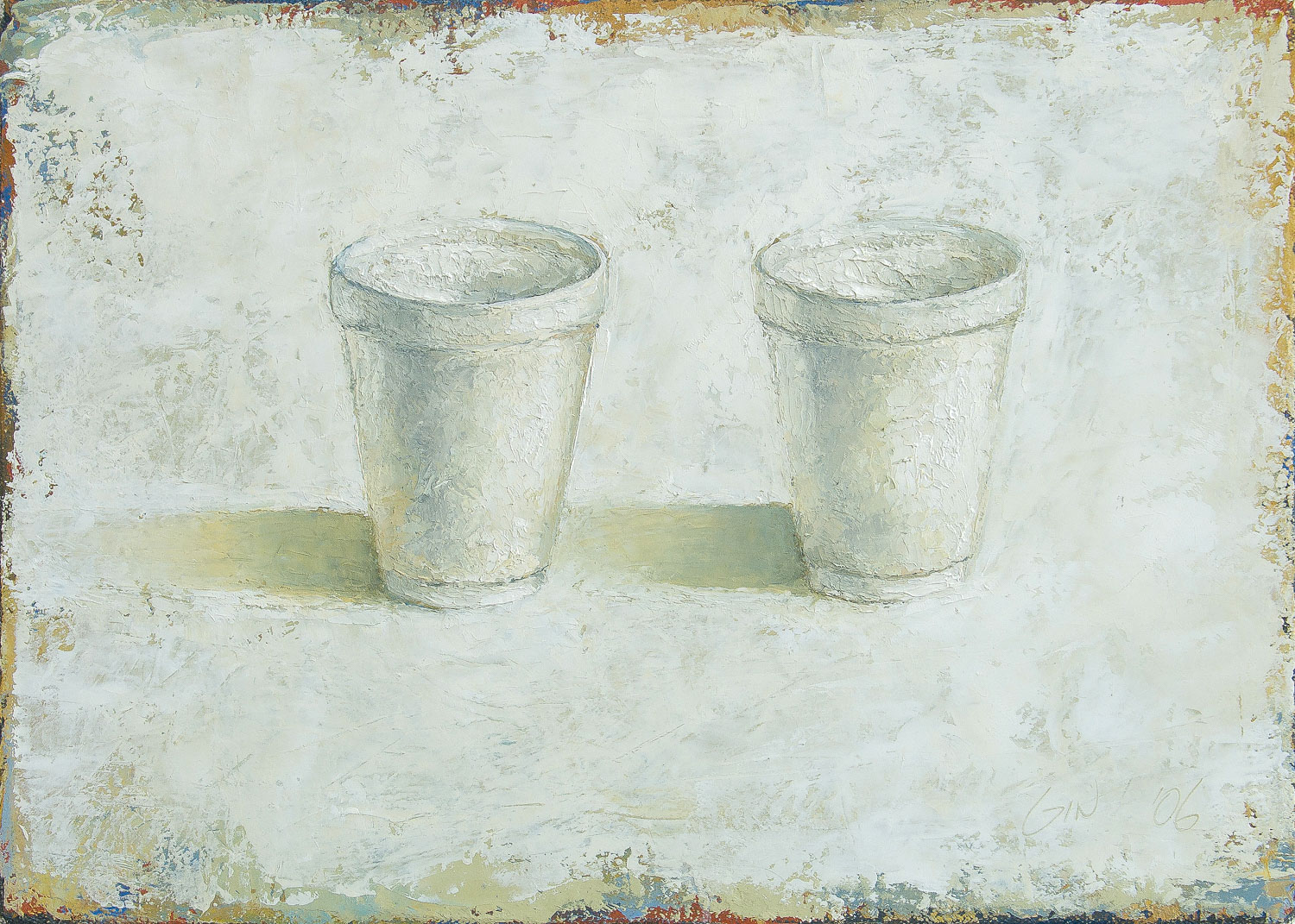   Styrofoam Cups  2006 oil on canvas 12 x 16 inches  Private collection 