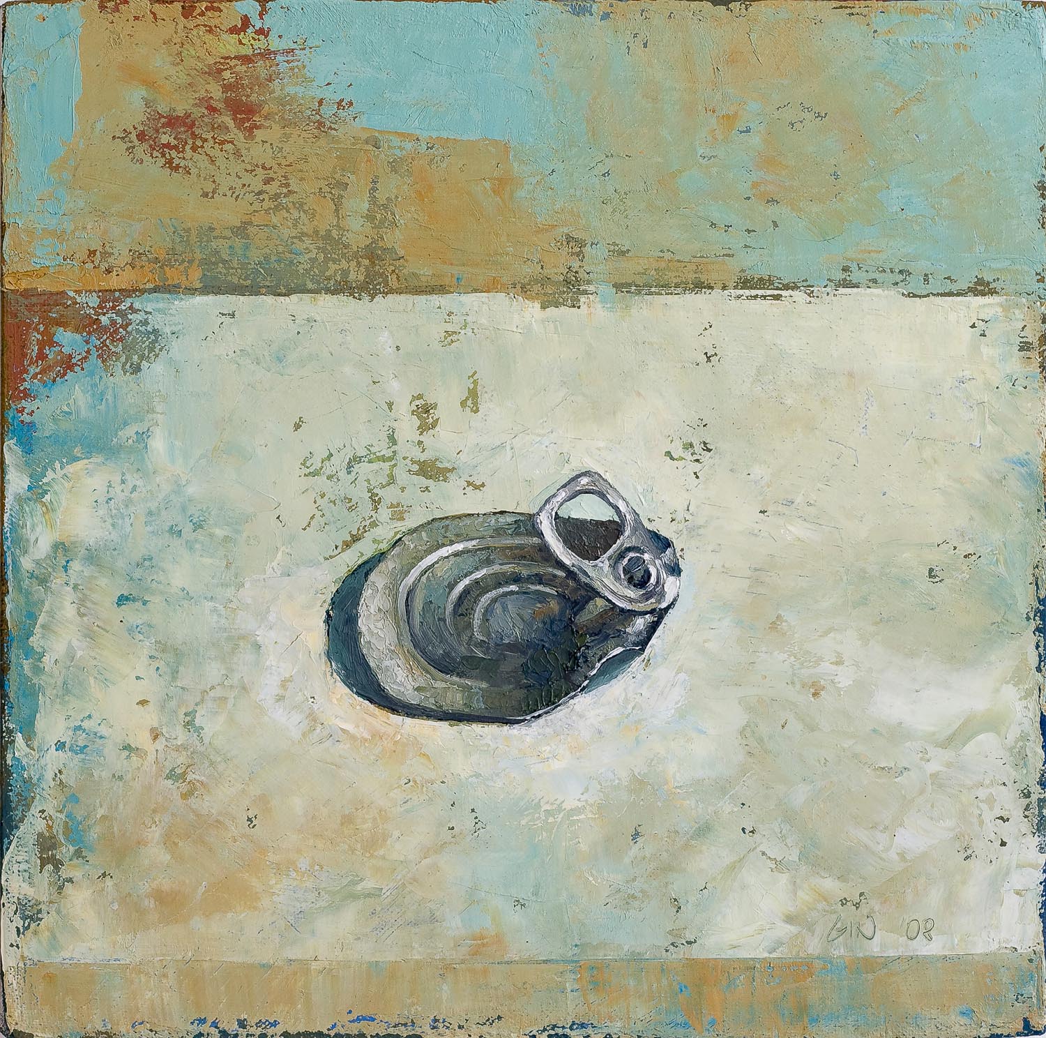    Soup Can Lid   2008 oil on canvas 10 x 10 inches  Private collection 