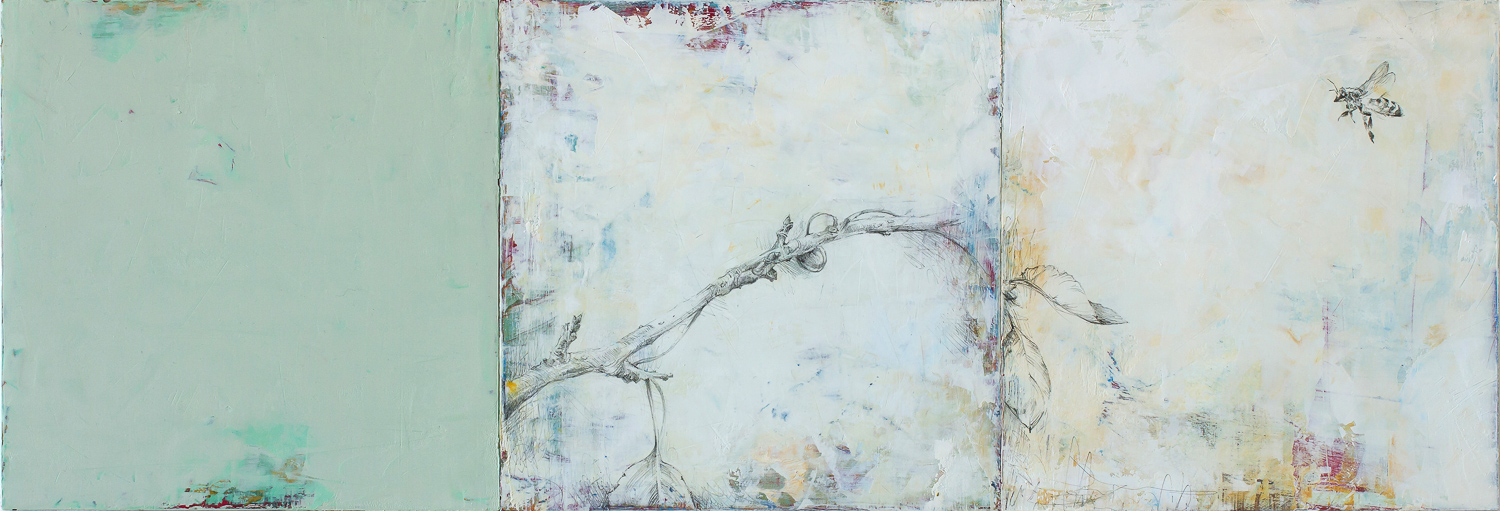 Approach 2016 oil and graphite on panel 6 x 18 inches Sold
