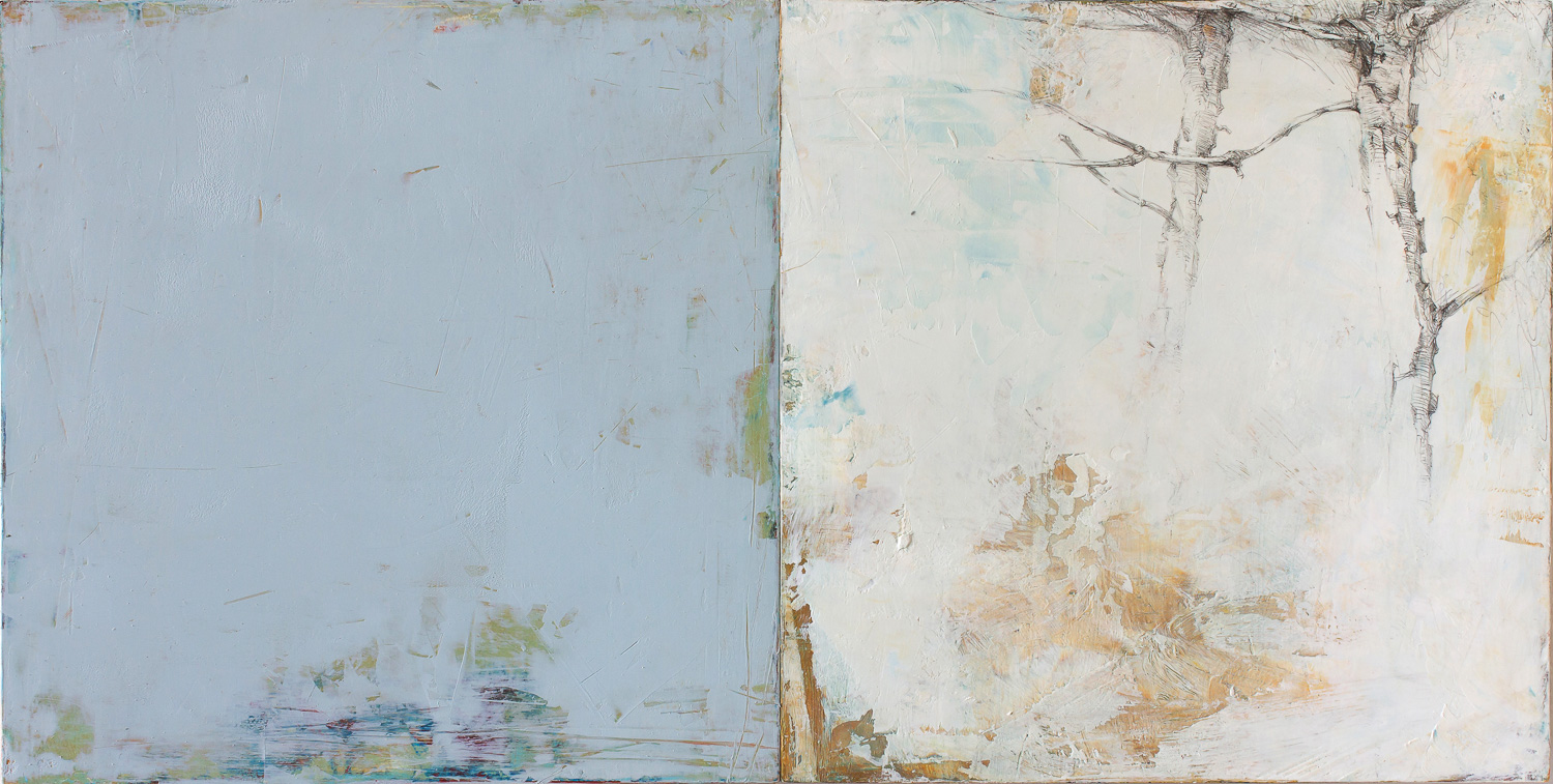 Chill in the Air 2016 oil and graphite on panel 6 x 12 inches available at The Haen Gallery
