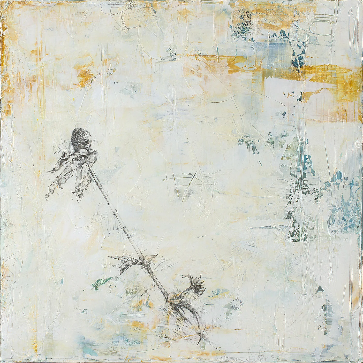 Second Wind 2016 oil and graphite on panel 12 x 12 inches available at Adam Cave Fine Art
