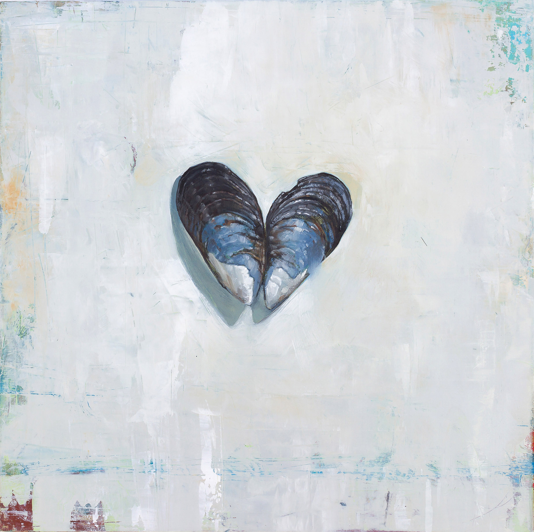   The Heart is a Mussel  2018 oil on panel 10 x 10 inches   Sold 