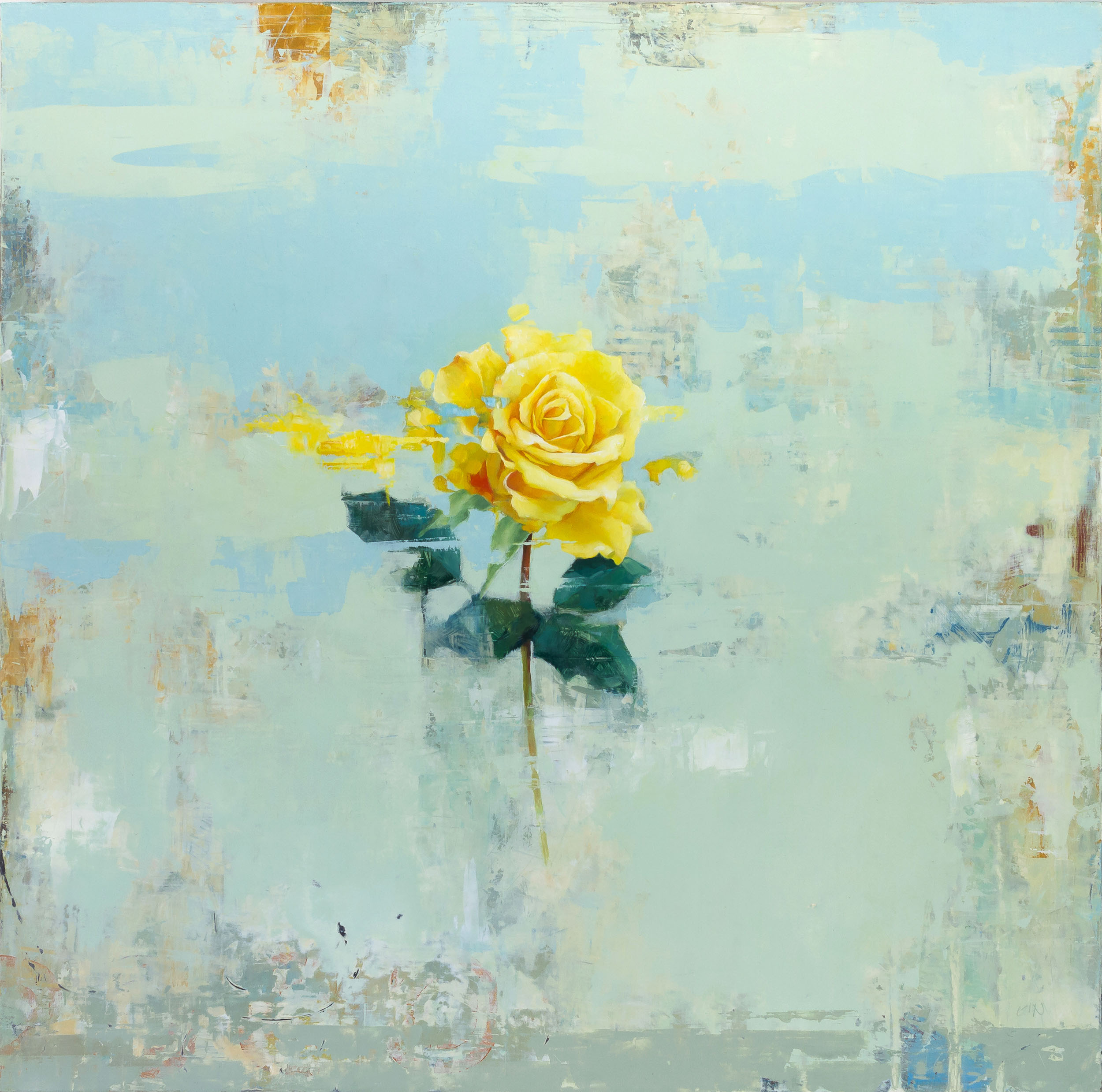   Yellow Rose  2019 oil on panel 20 x 20 inches  Private Collection 