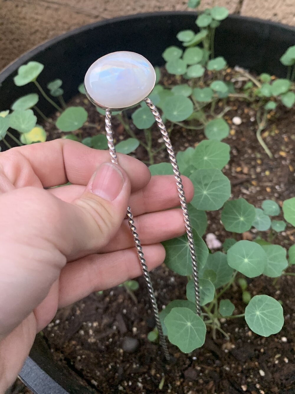 Sterling Moonstone Hairpin $180