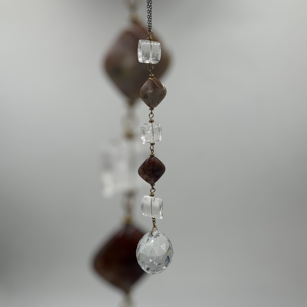 Bloodstone & Clear Quartz Suncatcher