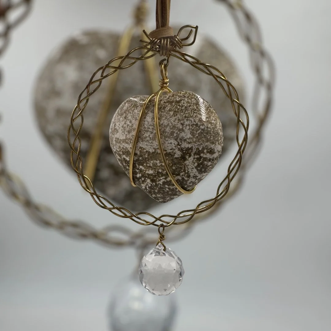 Sweetgrass Agate Heart Sun Catcher