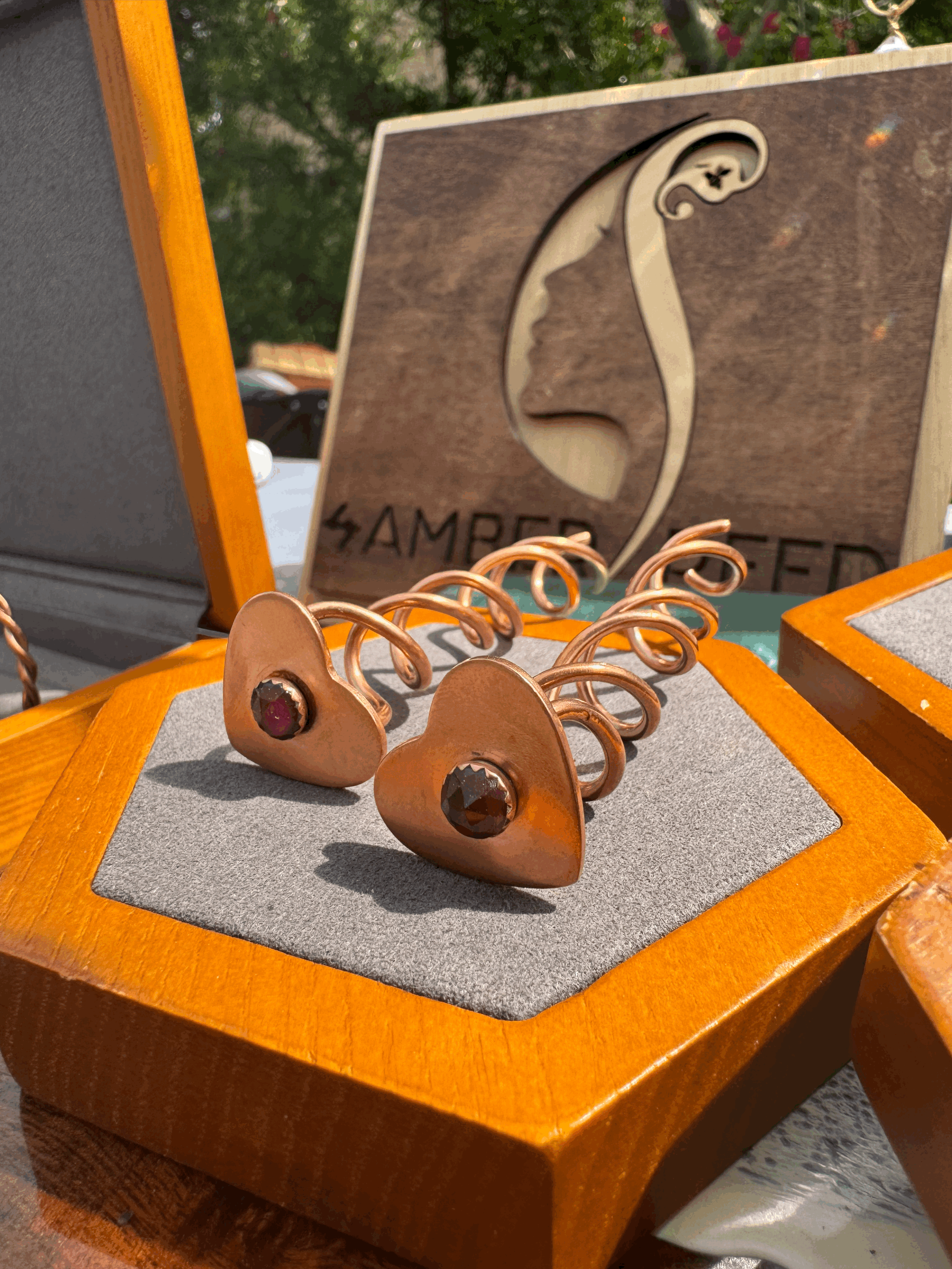 Heirloom Garnet Copper Hairpin