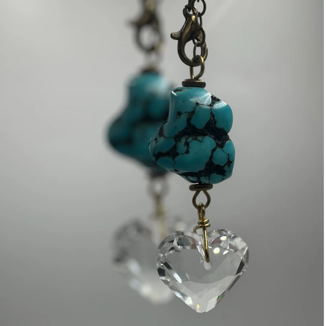 Turquoise Magnesite Heart Sun Catcher