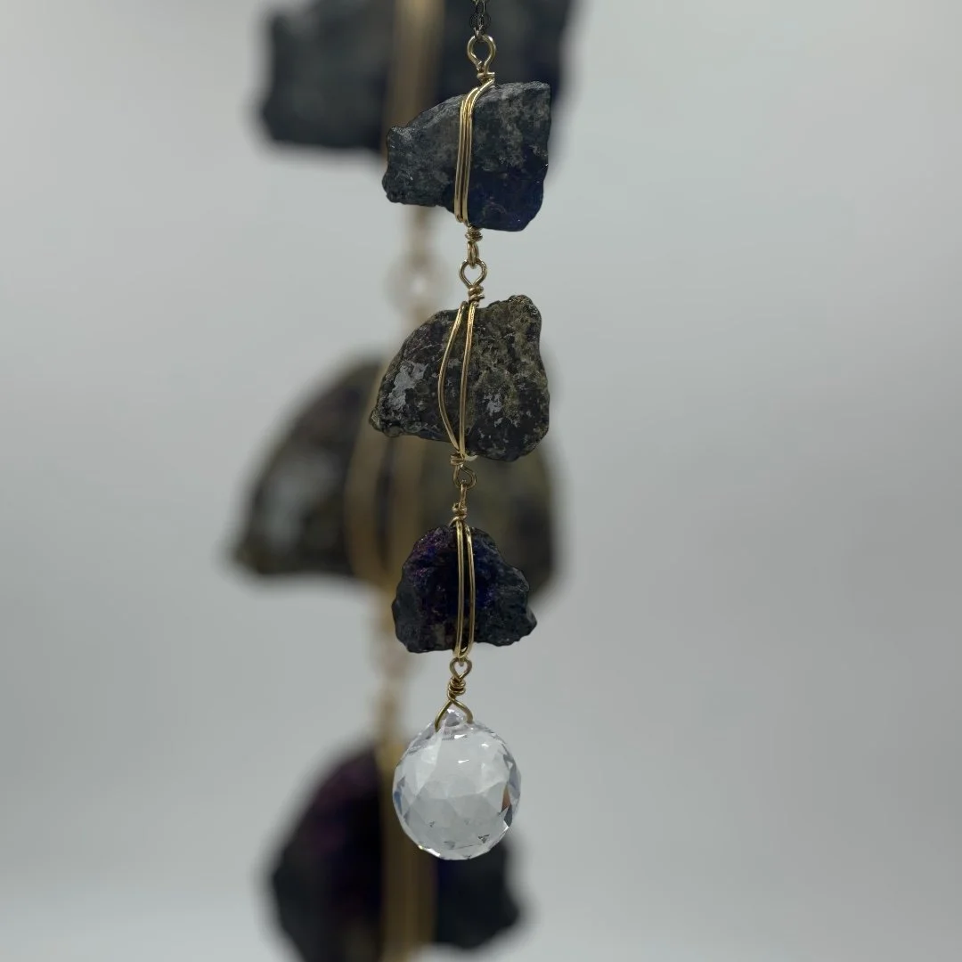 Peacock Ore Rain Chain Sun Catcher