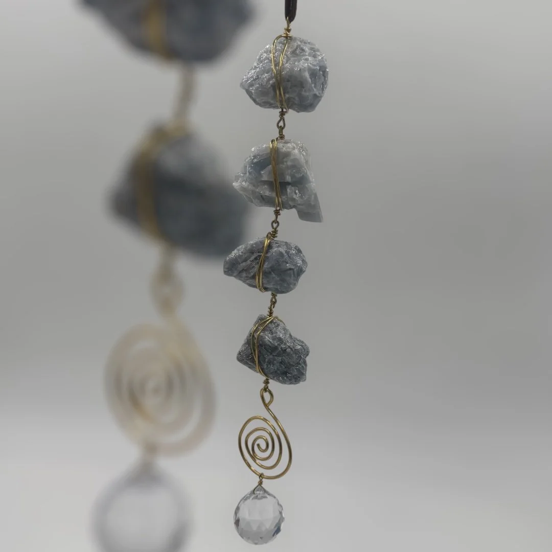 Blue Calcite Spiral Rain Chain