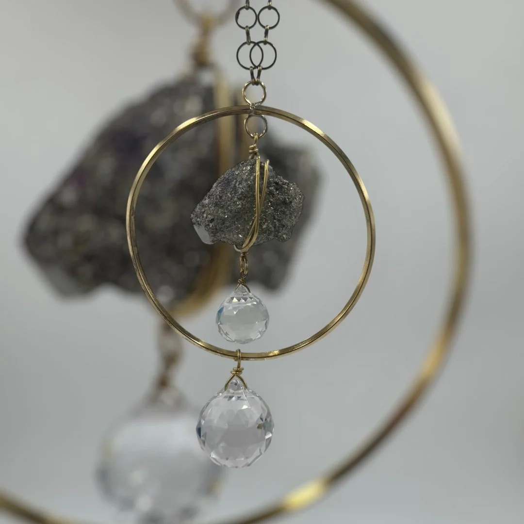 Peacock Ore Brass Sun Catcher