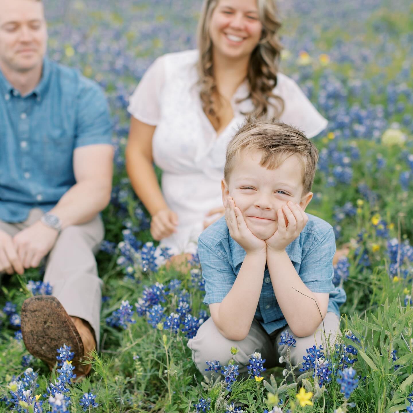 These clients are so special to me! They planted bluebonnets on their land and they&rsquo;ve taken over in the most magical way! It was such an honor to capture them at their home and have them give me a tour! Sweet Jameson is my bud and he makes for