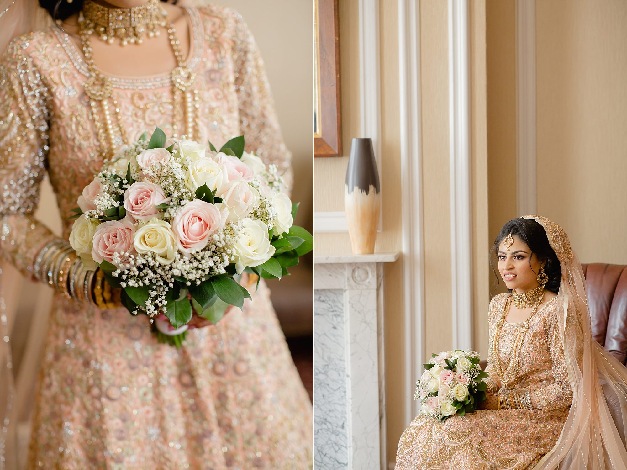 Asian Bride portraits at Hilton Hall, Wolverhampton