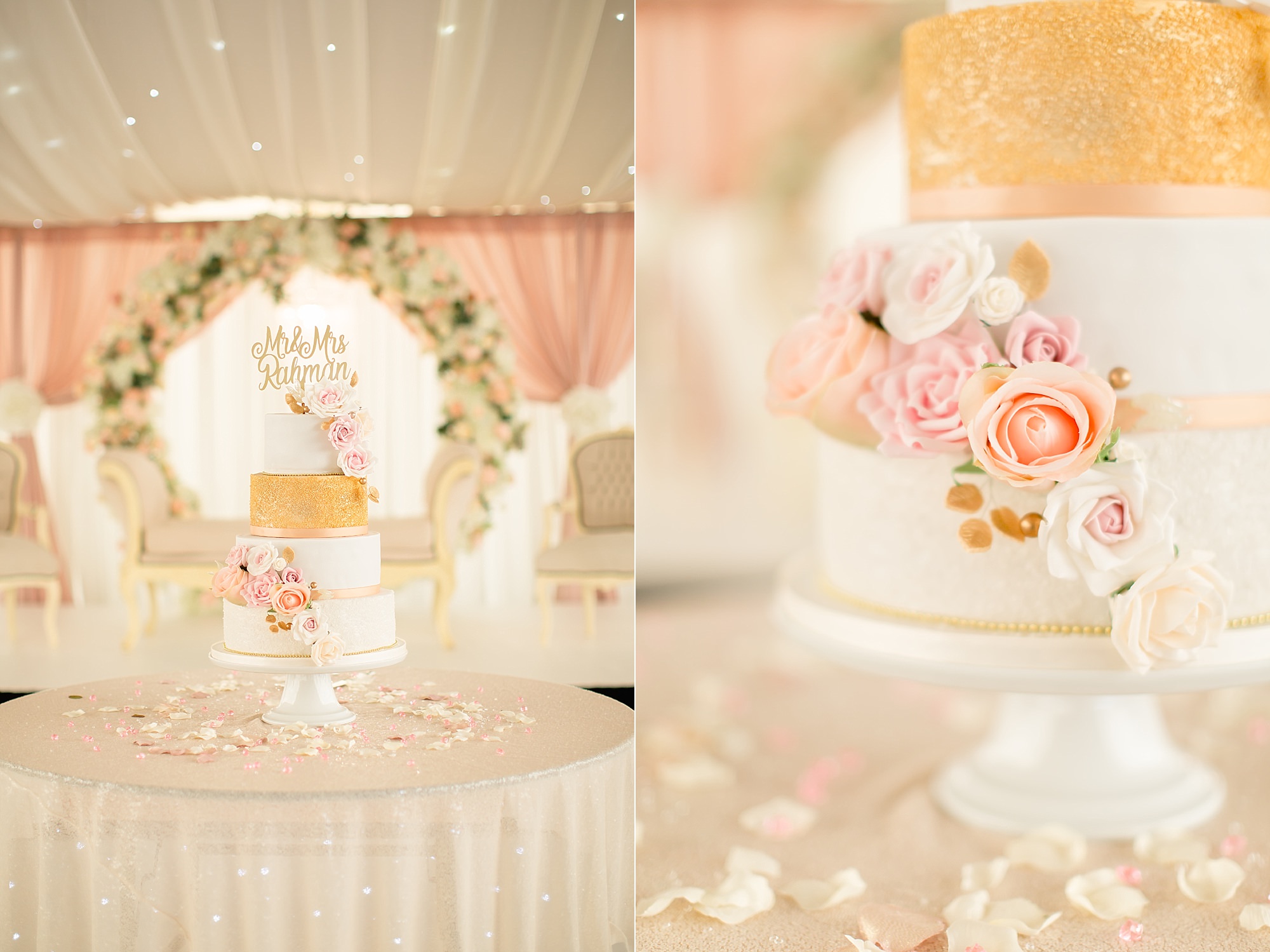 Wedding Cake Details at Hilton Hall, Wolverhampton