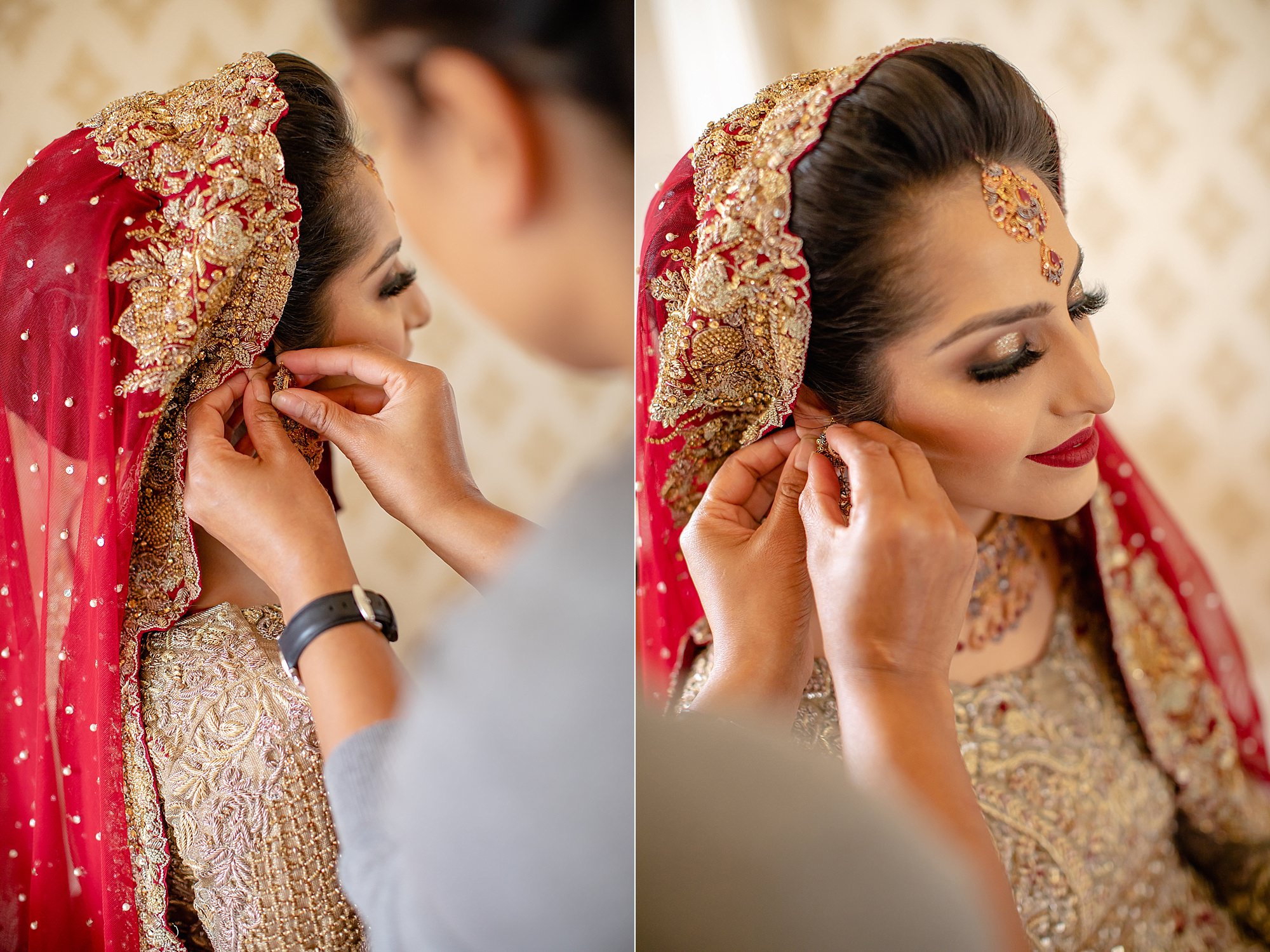 Pakistani bride getting ready at Tatton Park