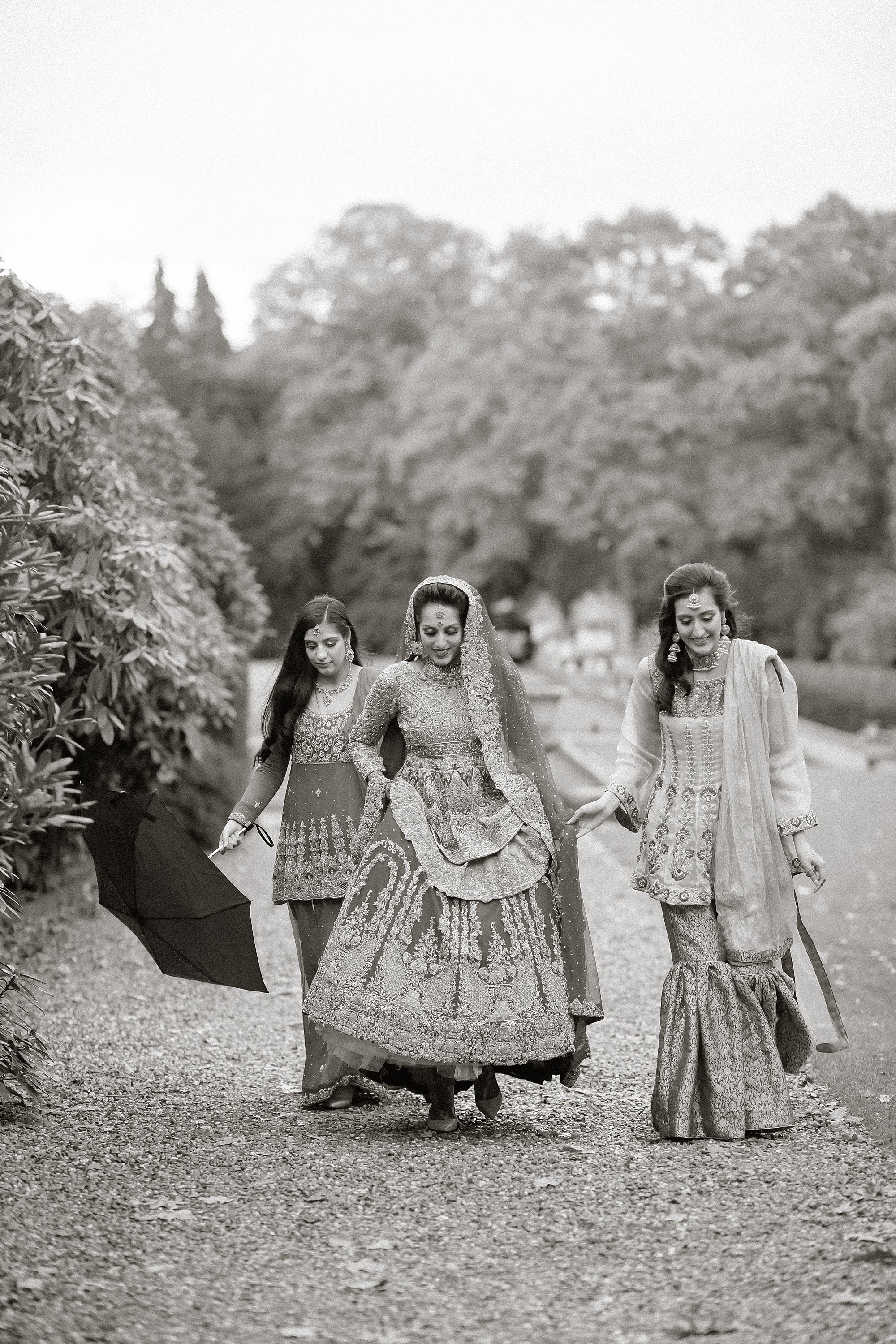 Pakistani bride and sisters at Tatton Park Cheshire