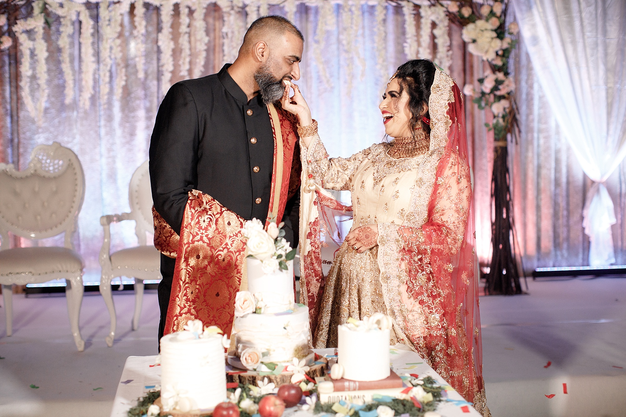 Pakistani Couple cut Cake Photography Devonshire Dome 