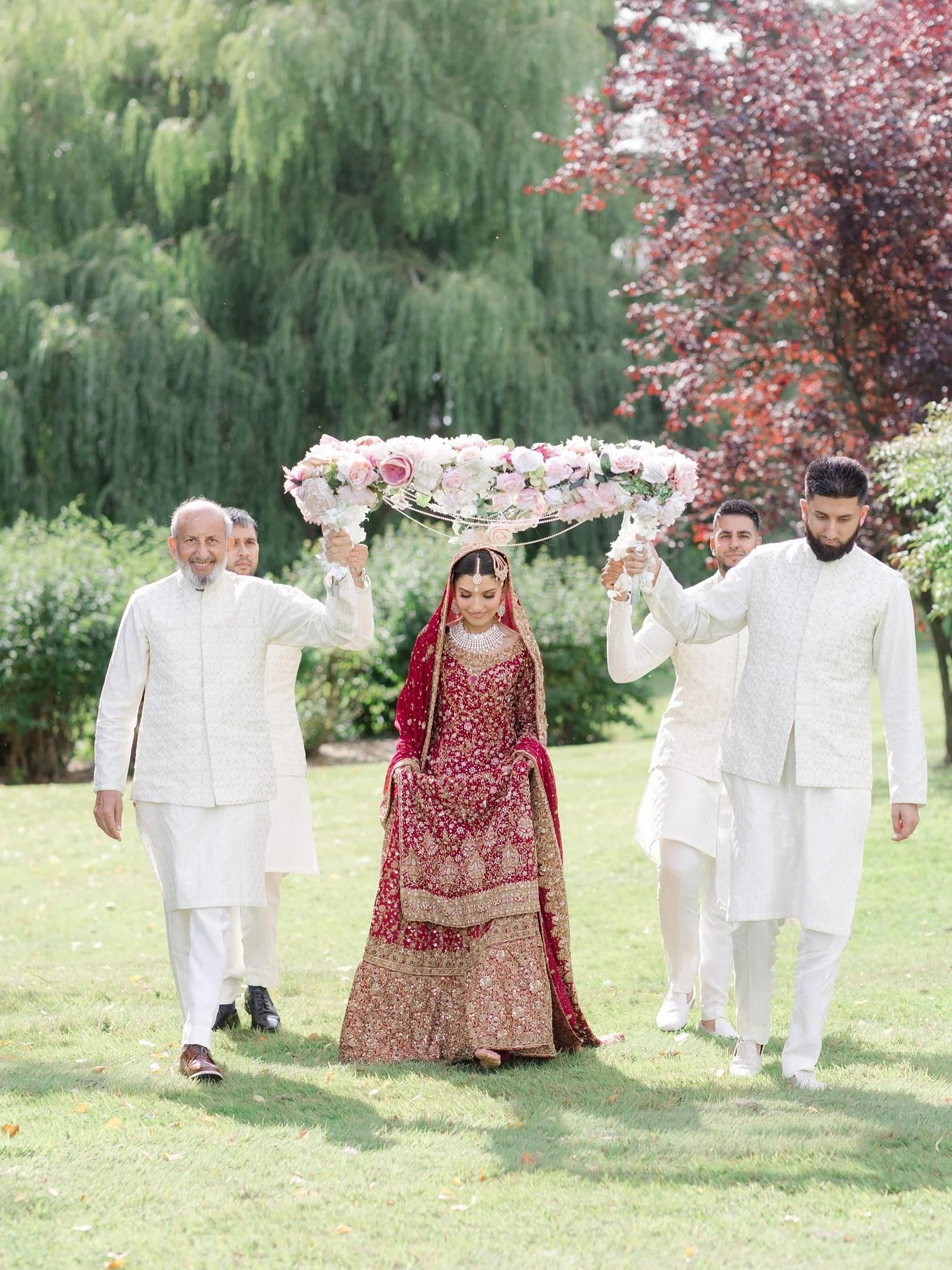 Alina and Waleed 

Photographer @zehrajagani 
Bride @alinaxchaudhry 
Outfits @shakeelsbyzeeshandanish @ziggimenswear 
Sisters outfits @sunniamanahilofficial 
Mua @xamdiyana_ 
Hair @zobianoreenhairartist 
Decor @dreammoments 
Venue @keythorpemanor 
Pi