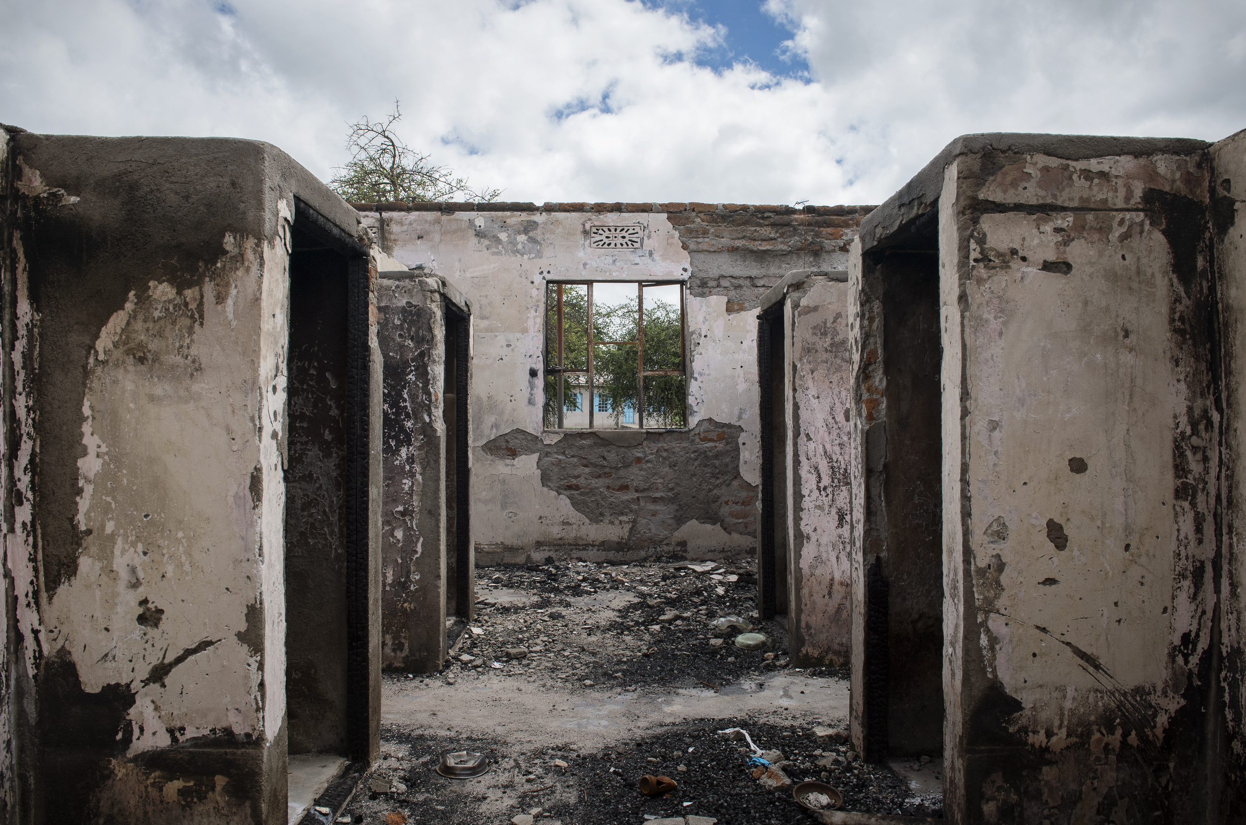 Boys' dormitory after the fire