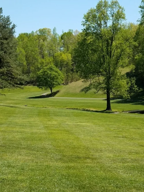 Hole #3,par 4- You won’t see the flag from the tee box or maybe your second shot as well. Dogleg to the right. Precise shot needed to a fairway that is only 20 yards wide. Most players will have to play a blind shot over a menacing hill. Multiple looks on this hole.