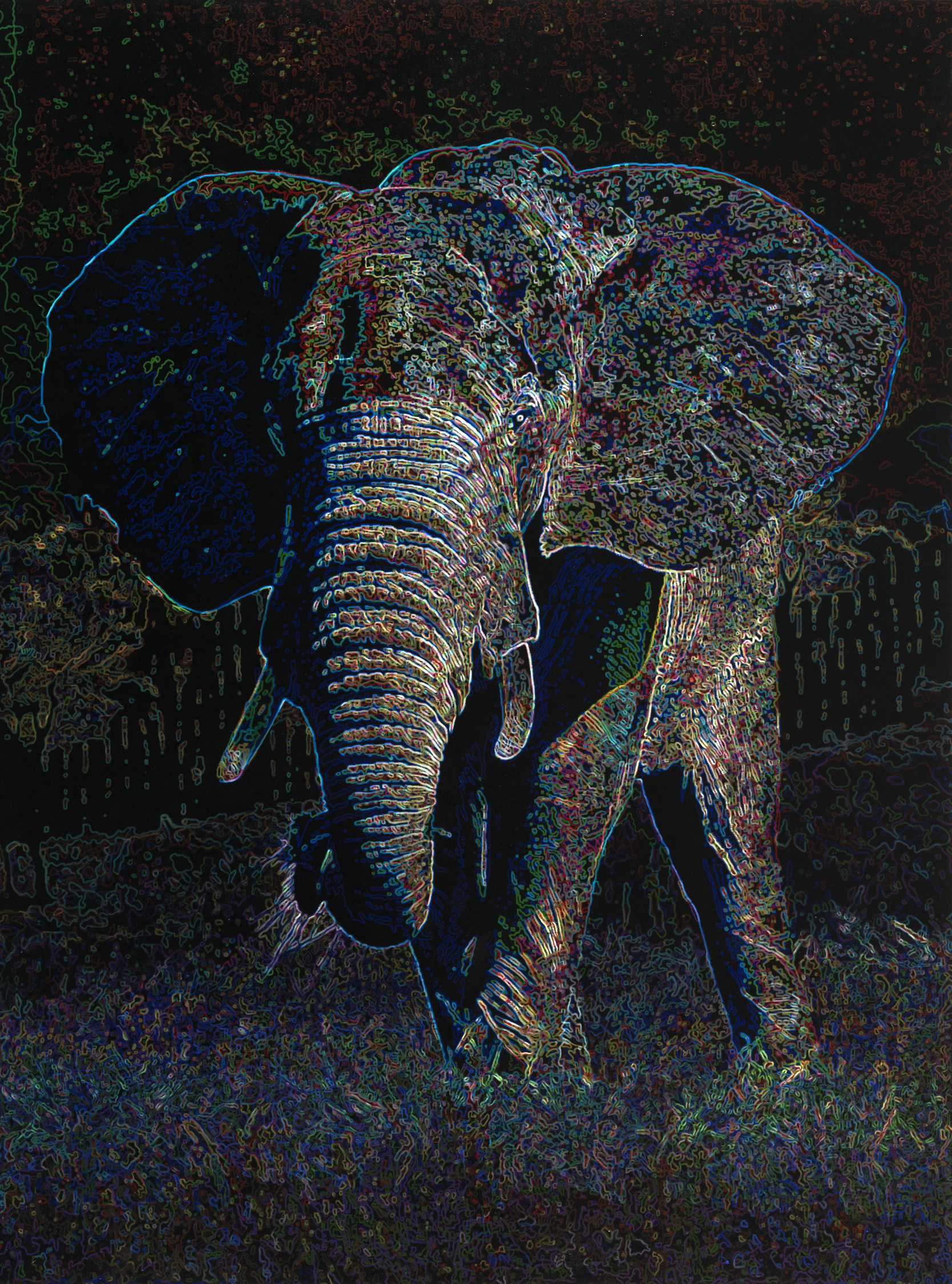 Seventy years is a long time on the same patch of grass. Oil on canvas. W 137cm x H 183cm.