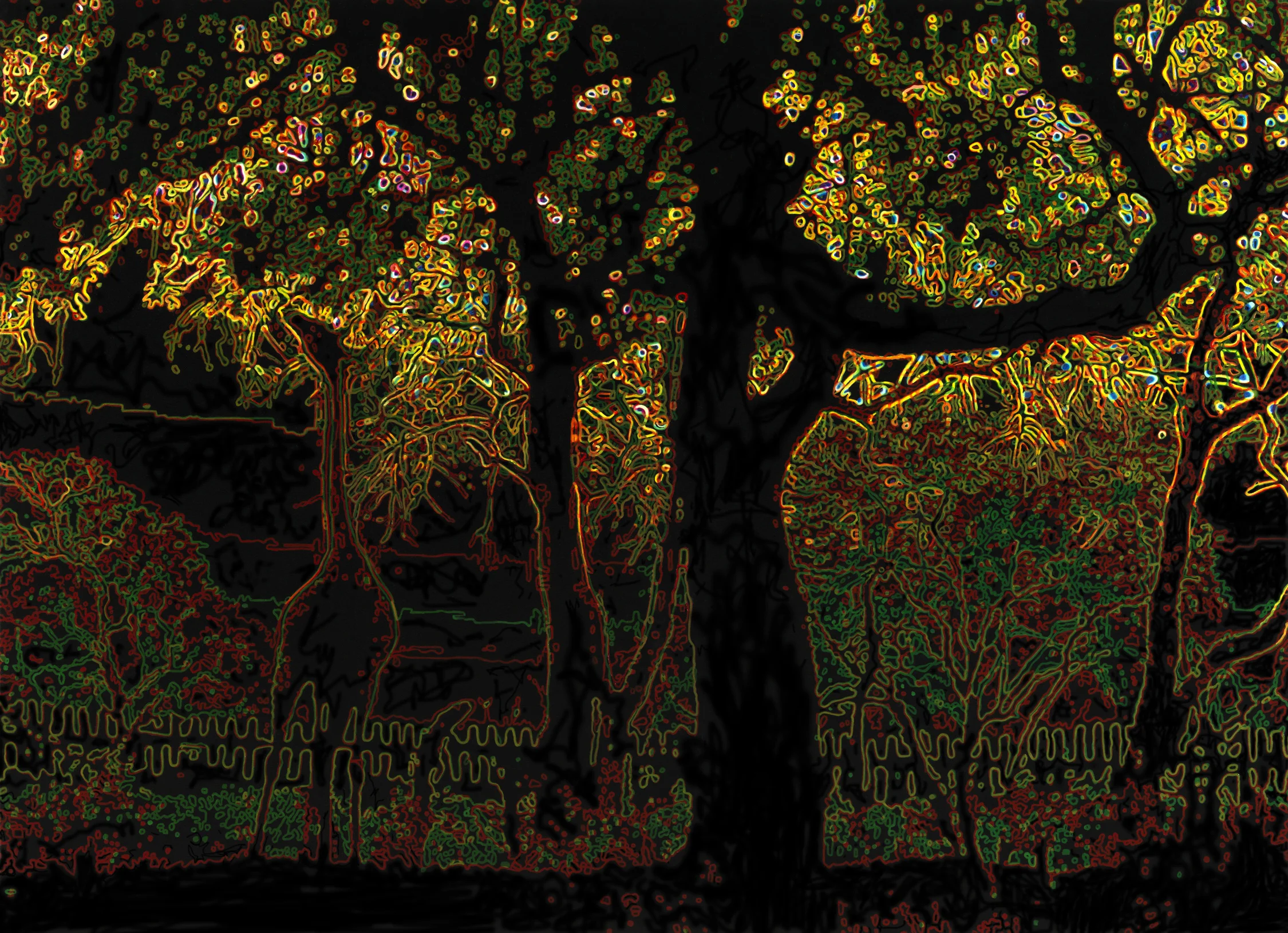A day at the zoo. Oil on canvas. W 168cm x H 122cm.