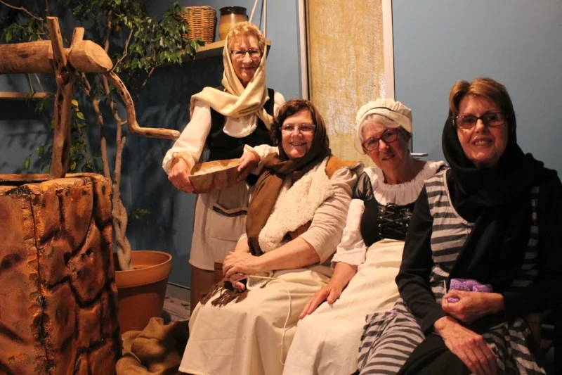 Mary Andrews College students as medieval peasant women