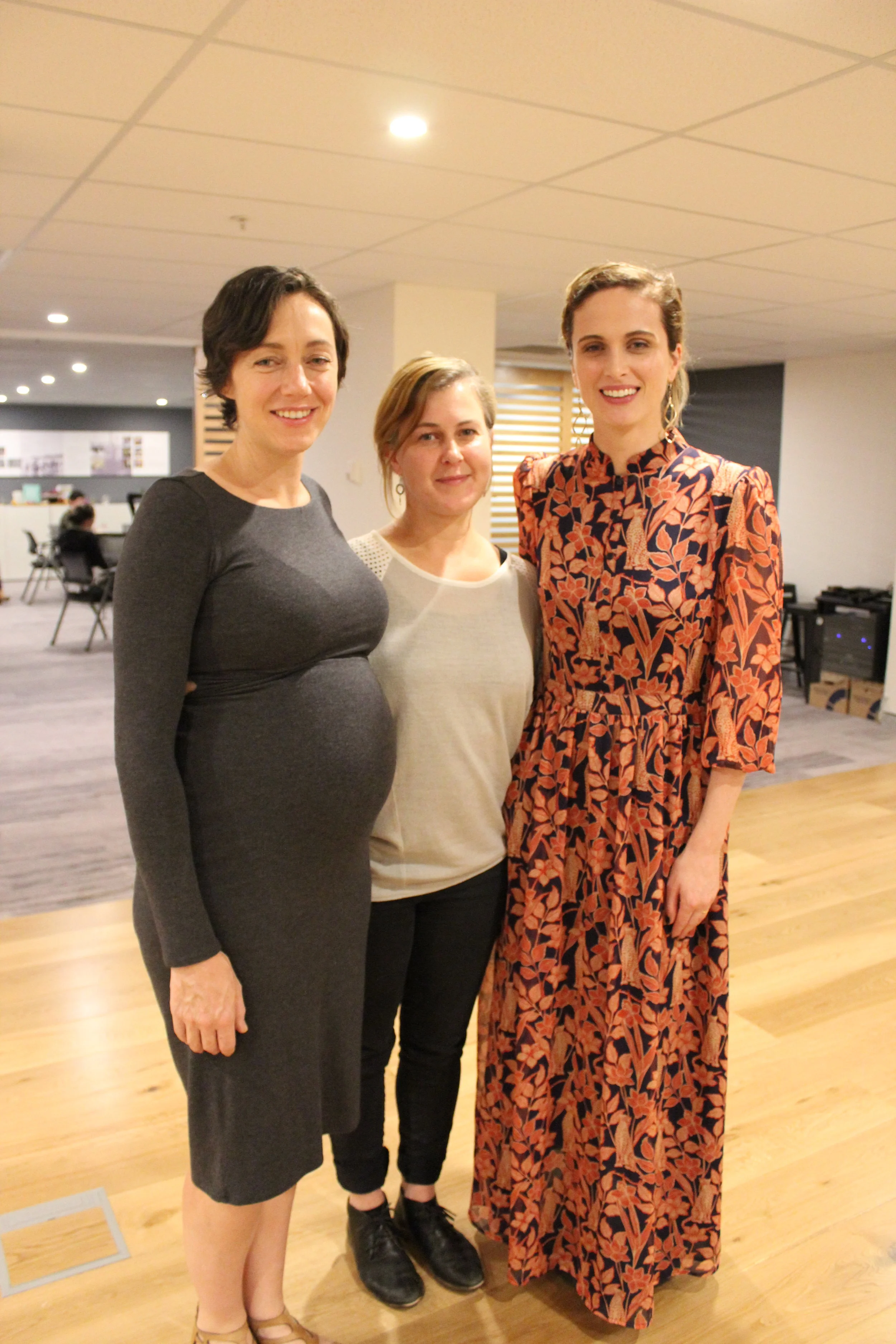 Jen (right) with fellow creatives Esther Neate (left) and Jo Chew (centre) at the March 2019 Engage Evening Session