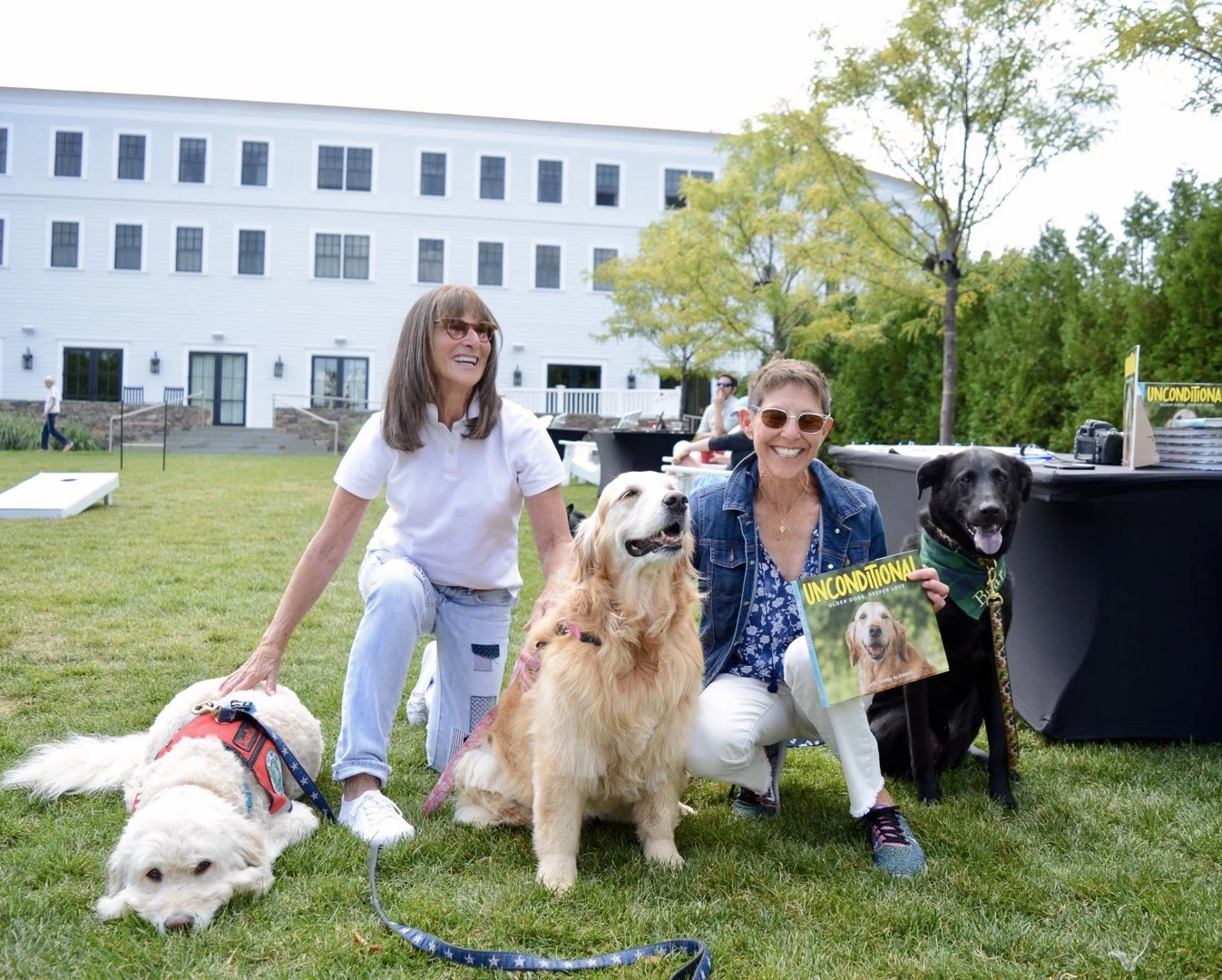 Bear with Jane Sobel Klonsky, her pup Charlie, and the cover pup!