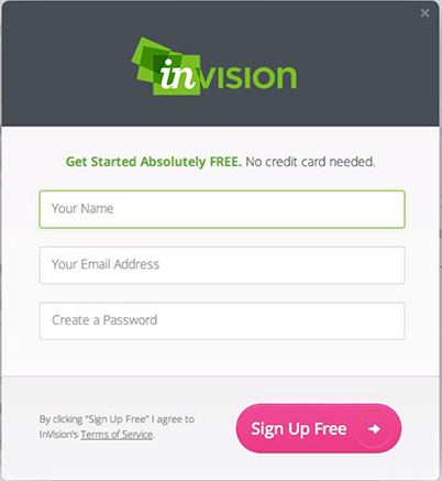 InVision's frictionless onboarding microcopy in 2013.