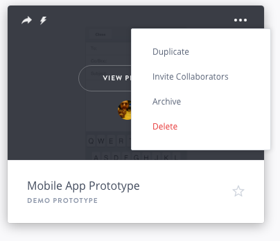 This additional menu item helps to address the problem users had in figuring out how to invite collaborators while browsing the Projects page. The Share icon was confused for a social channel share button – highlighting the difference in thought pat…