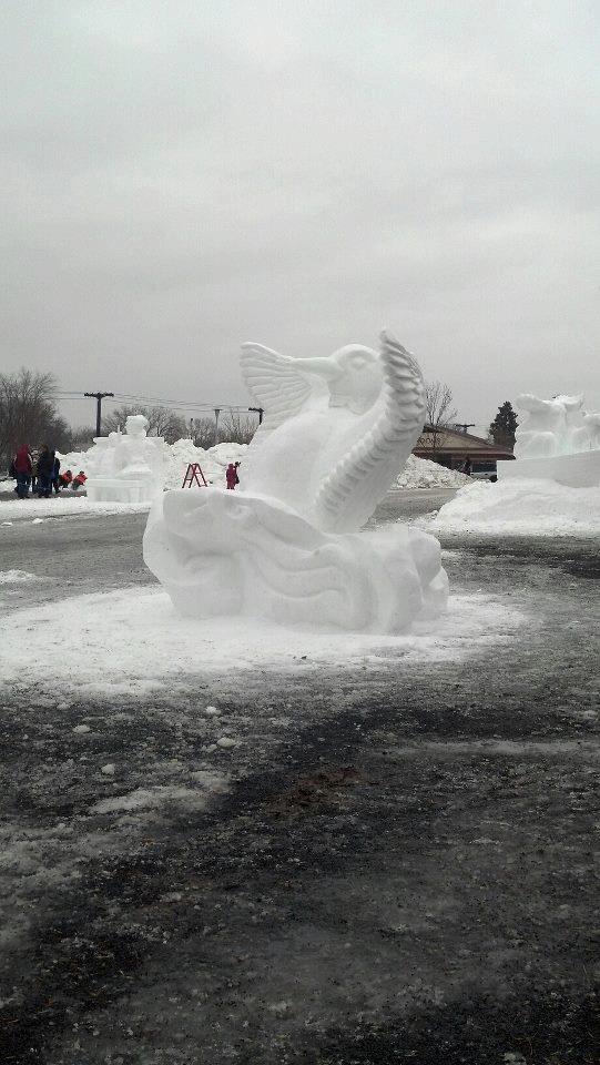   Loon Rising   8'x8'x8'  Snow Sculpture  St. Paul Winter Carnival  2013 