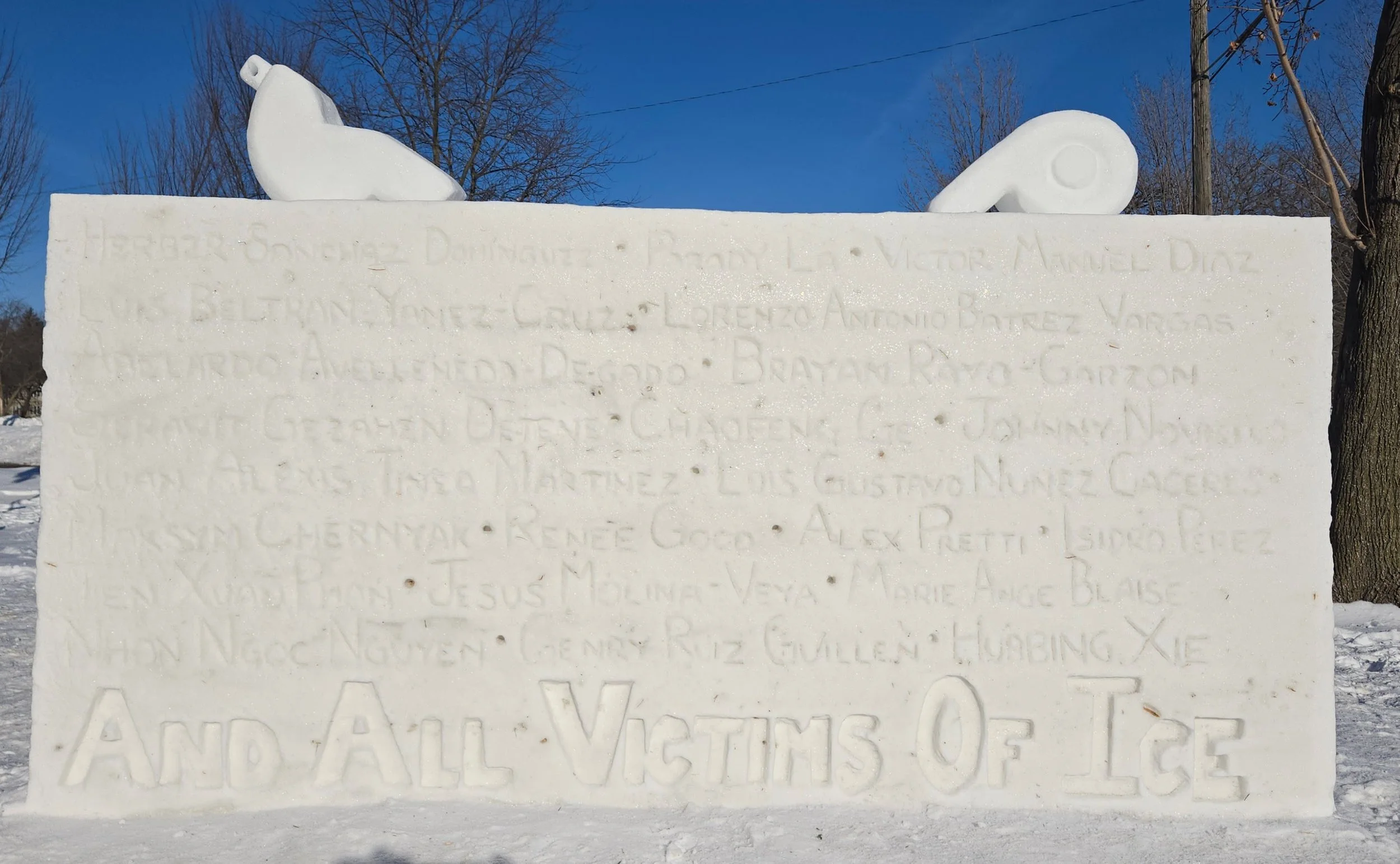 ICE Out for Good Memorial Block