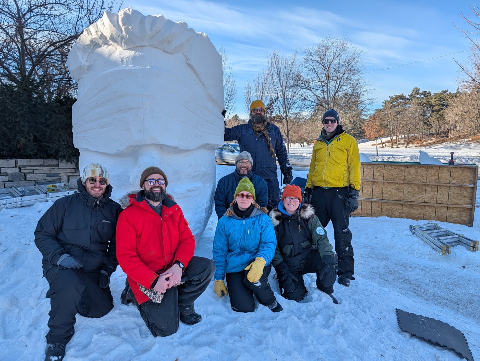 Memorial Protest Snow Sculpture- ICE Out for Good