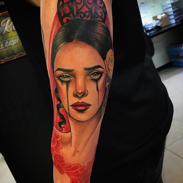 Tattoos by Allycat  Nabbed a healed pic of lady luck I did for Dave