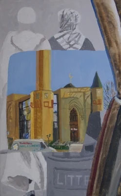   Jamia Masjid, Edinburgh   40x25cms oil on linen&nbsp; 