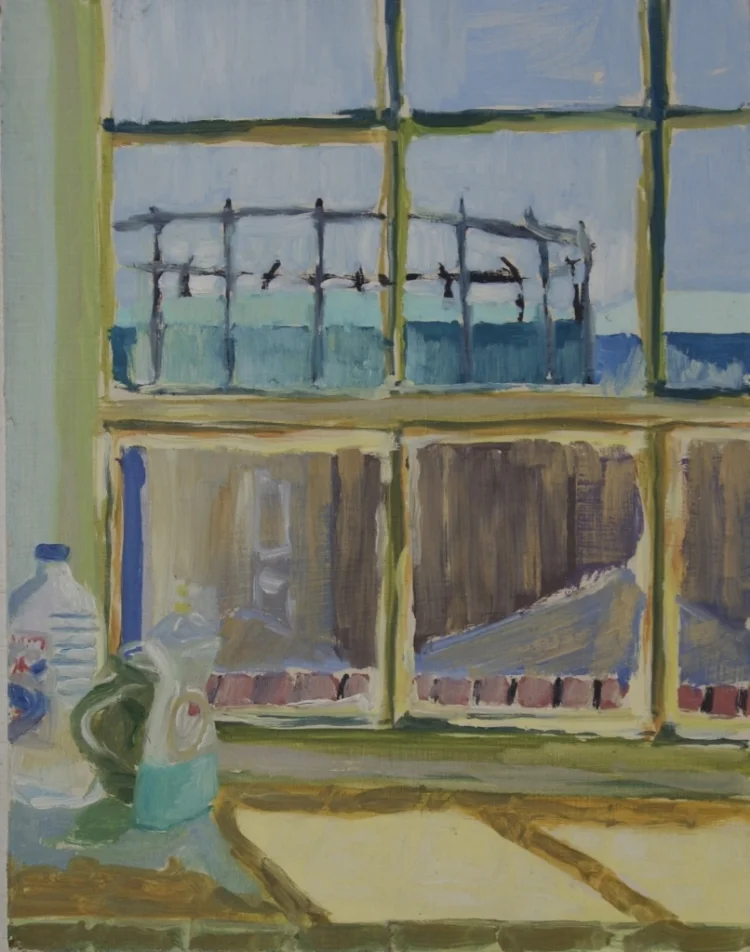 Oval Gas Works 1977 oil on board