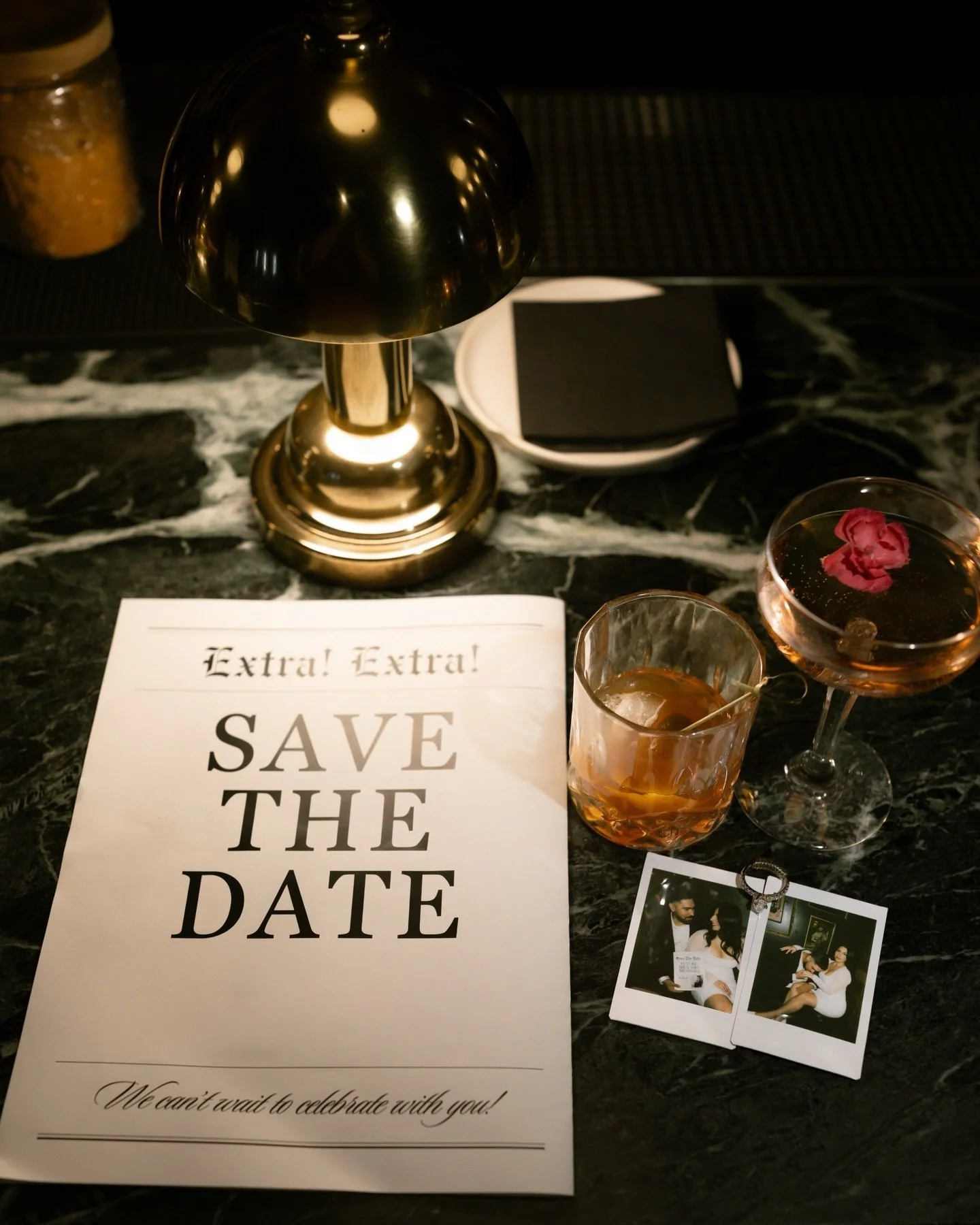 Back at the spot where it all began&hellip; capturing their engagement photos and save the dates with good drinks, smooth music, and that warm, cozy ambiance that feels like home to them ✨🥂

We can&rsquo;t wait for their Wedding this Fall 💍🤍

#eng