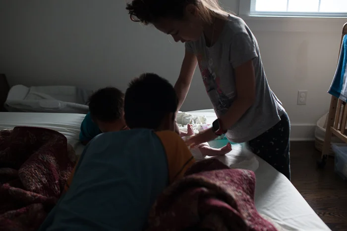 morning diaper change