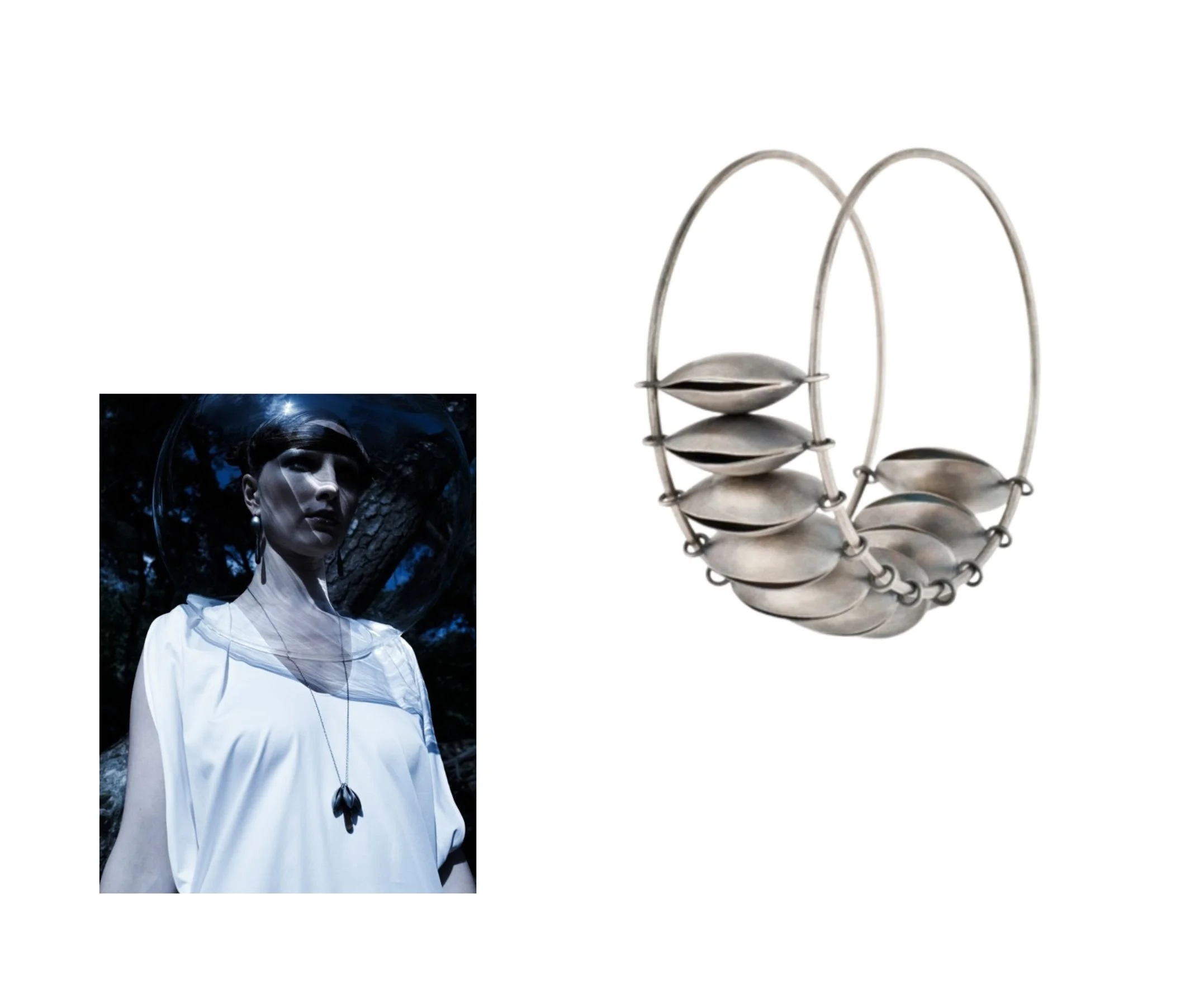 Armband en halsketting in zilver, Elke Peeters juweelontwerpster