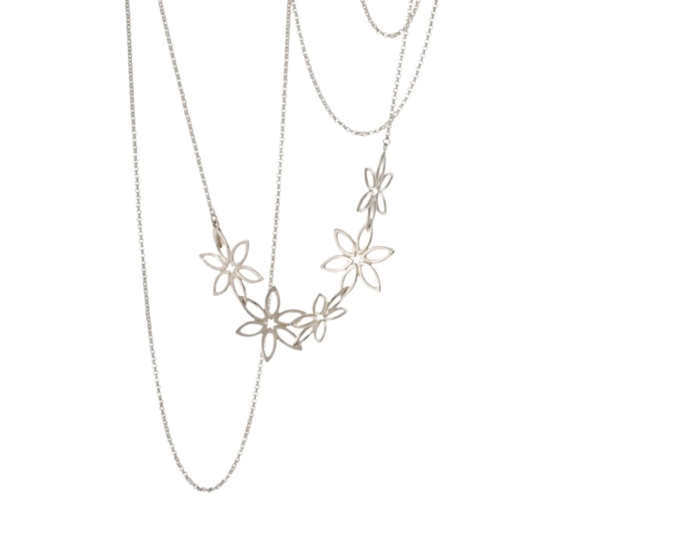 Elegante halsketting in zilver, Elke Peeters Juwelen